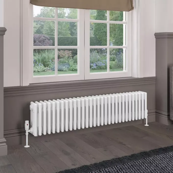 Eastbrook Rivassa 4 Column Radiator 300 x 1373mm Gloss White
