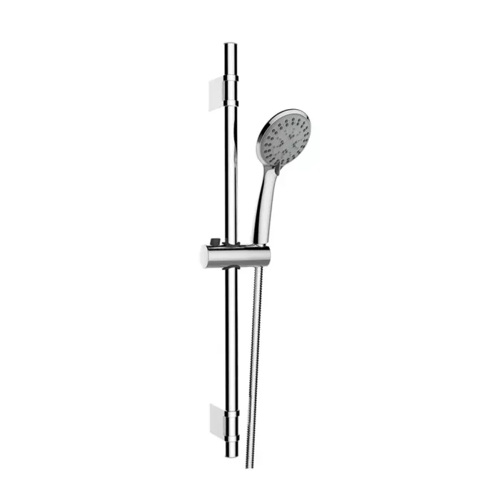 Eastbrook 640mm Tall Slim Sliding Riser Kit with Shower Handset, Hose & Outlet Elbow - Chrome