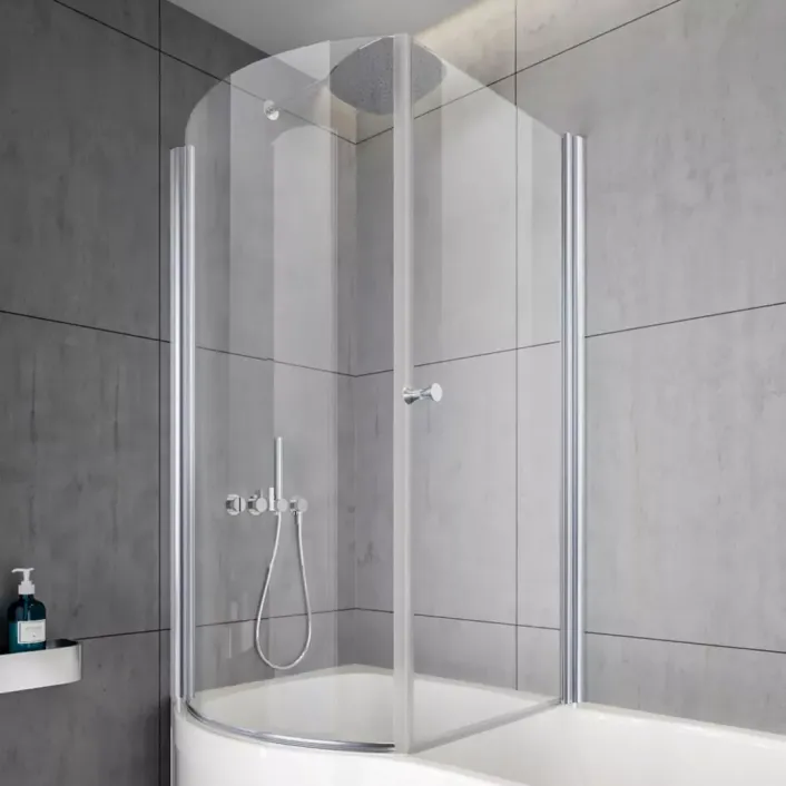 Eastbrook Beaufort 6mm 1535 x (775+850)mm Left Hand (LH) Type 1 Pivot Door Bath Screen - Chrome