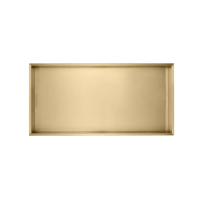 Eastbrook 600x300mm Shower Niche - Brushed Brass