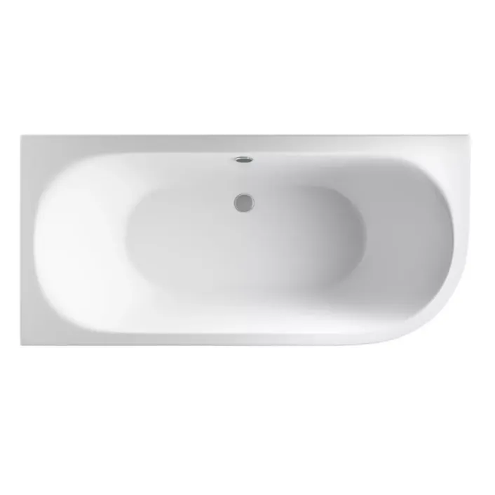 Eastbrook Biscay Double Ended (DE) 1700 x 750 x 440mm LH J-Shaped Beauforte Bath - White