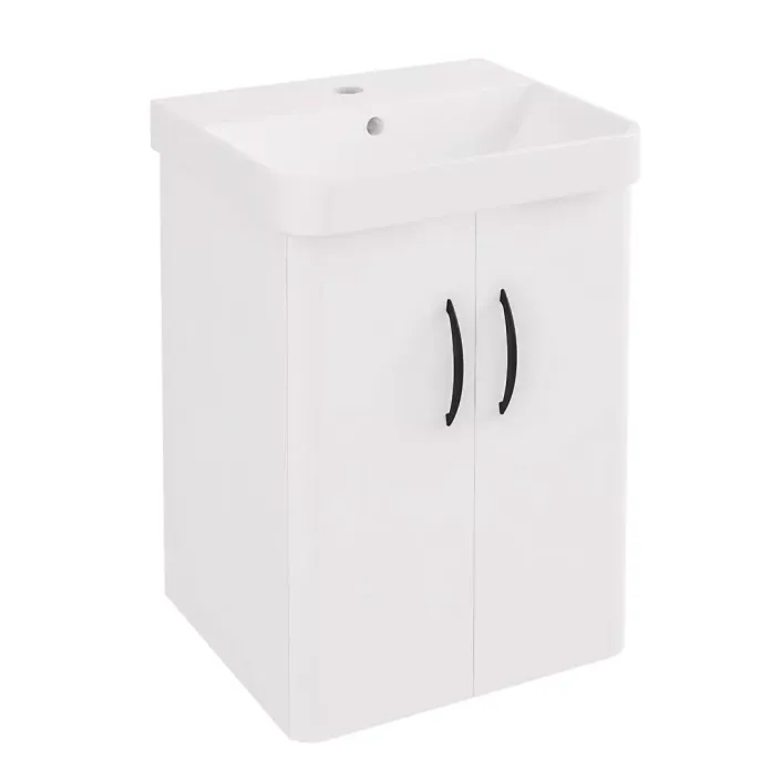 Eastbrook Cavone II 40CM 2 Door Wall Hung Basin Vanity Unit - White