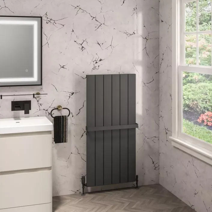 Eastbrook Charlton 1200 x 565 Aluminium Radiator Matt Anthracite