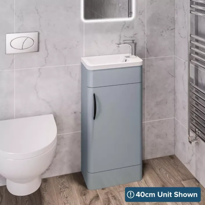 Eastbrook Cavone 50CM 1 Door Basin Vanity Unit - Matt Grey - Freestanding