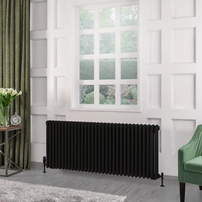 Eastbrook Rivassa 3 Column Radiator 600 x 1460mm Matt Black