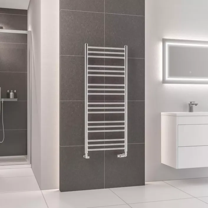 Eastbrook Corinium Round 1200 x 500 Towel Rail Chrome
