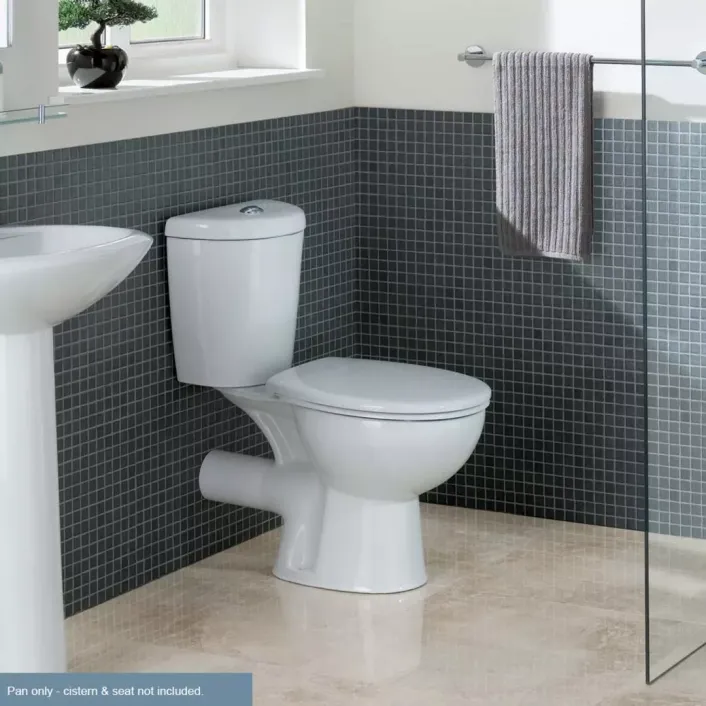 Eastbrook Loire Close Coupled WC Pan with Fixings - White