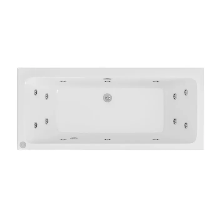 Eastbrook Portland 1800 x 800 x 440mm Double Ended (DE) 14 Jet Beauforte Whirlpool Rectangular Bath - Chrome