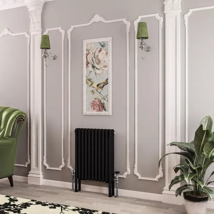 Eastbrook Imperia 3 Column Radiator 600 x 515mm Matt Black