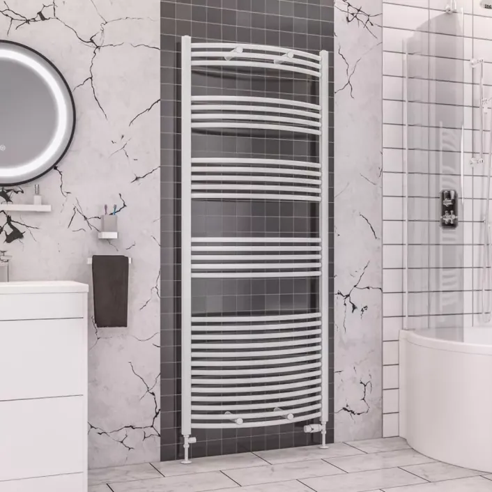 Eastbrook Wendover Curved Multirail 1800 x 750 Gloss White