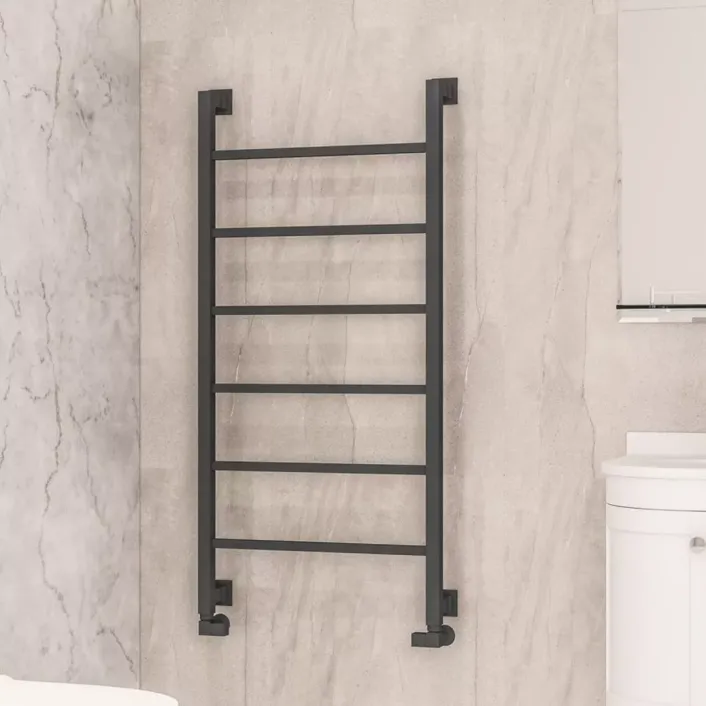 Eastbrook Loxley 1200 x 600mm. Towel Rail Matt Anthracite