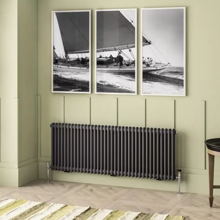 Eastbrook Imperia 2 Column Radiator 600 x 1640mm Matt Anthracite