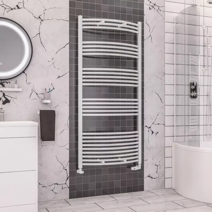 Eastbrook Wendover Curved Multirail 1600 x 750 Gloss White