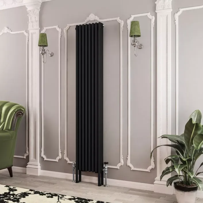 Eastbrook Imperia 3 Column Radiator 1800 x 380mm Matt Black