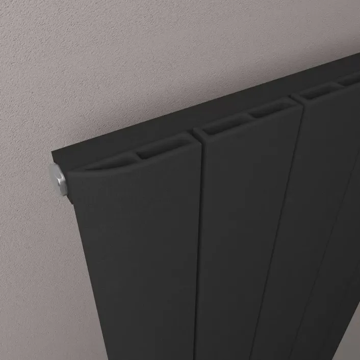 Eastbrook Withington 1200 x 280 Aluminium Radiator Matt Black