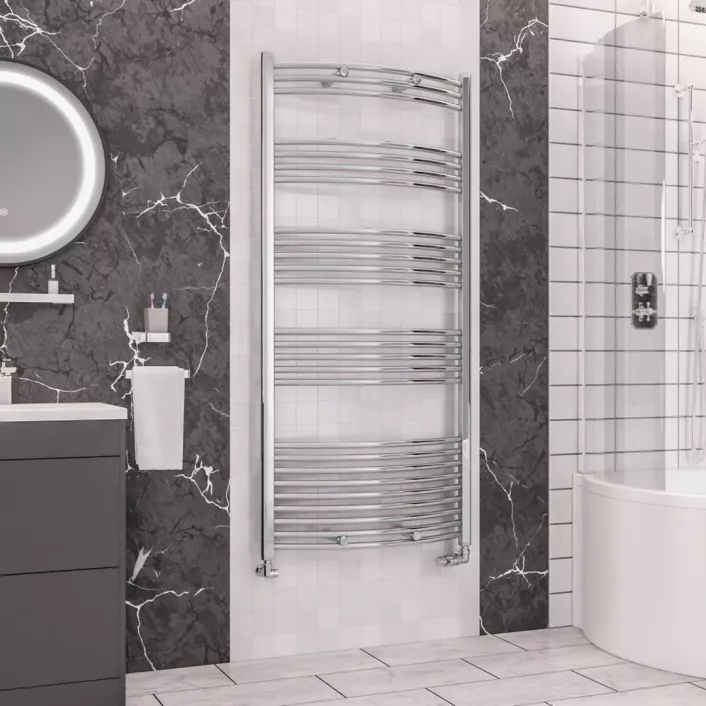 Eastbrook Wendover Curved Multirail 1600 x 750 Chrome