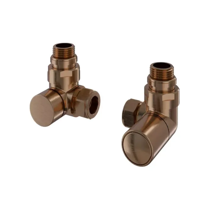 Eastbrook Corner Radiator Valve (Pair) Brushed Bronze