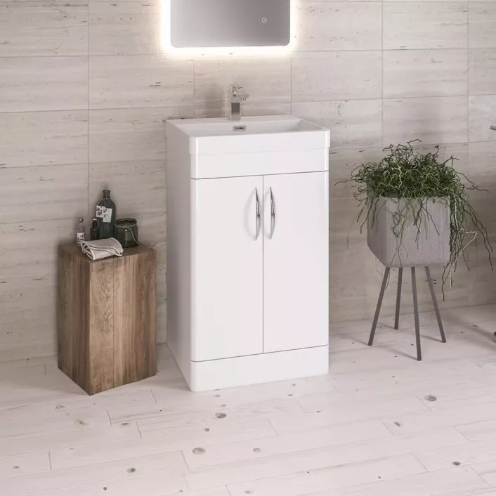 Eastbrook Cavone 60cm x 41cm 1 Tap Hole Polymarble Basin - White