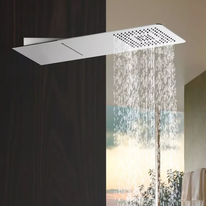 Eastbrook Square Wall Mounted Stainless Steel Waterfall & Rainfall Shower - Chrome