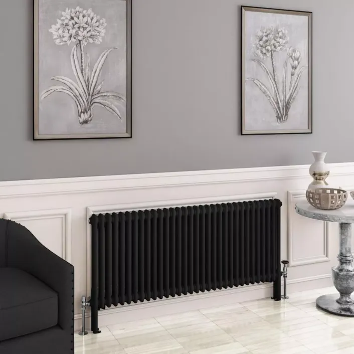 Eastbrook Imperia 2 Column Radiator 600 x 1460mm Matt Black