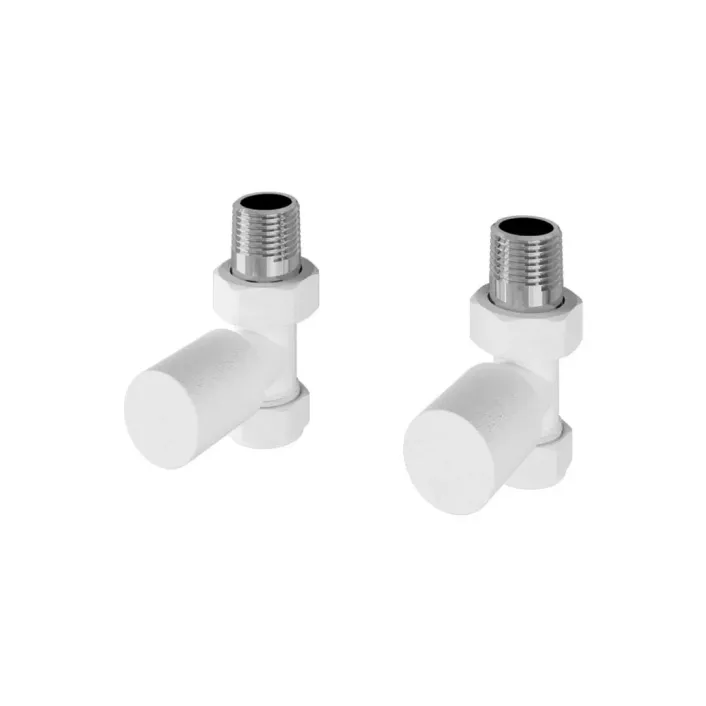 Eastbrook Straight Radiator Valves (Pair) Matt White