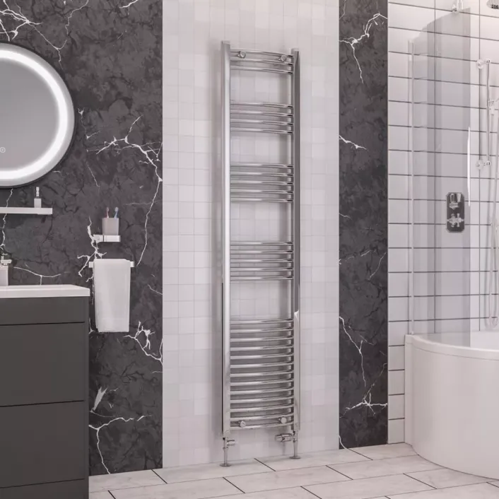 Eastbrook Wendover Curved Multirail 1800 x 400 Chrome