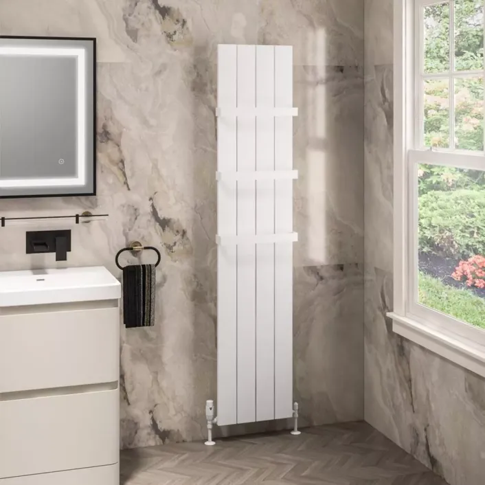 Eastbrook Charlton 1800 x 375 Aluminium Radiator Matt White