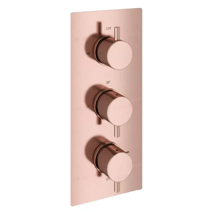 Eastbrook Meriden Triple Thermostic Concealed Shower Valve - Brushed Bronze