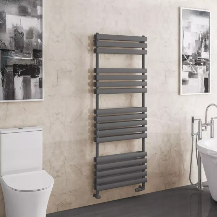 Eastbrook Tunstall Double 1600 x 600 Towel Rail Matt Anthracite