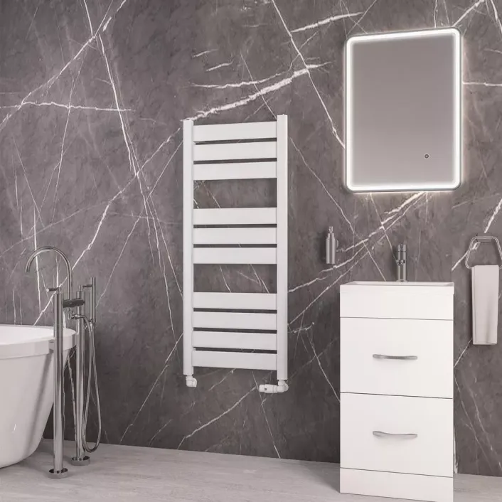 Eastbrook Santero 1200 x 500mm Towel Rail Gloss White