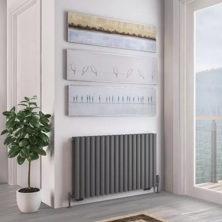 Eastbrook Tunstall Double 600 x 1061 Radiator Matt Anthracite