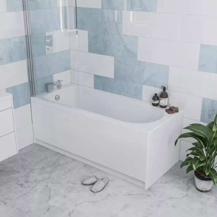 Eastbrook Henbury Single Ended (SE) Twin Grip (TG) 1600 x 700 x 440mm Rectangular 3mm Bath - White