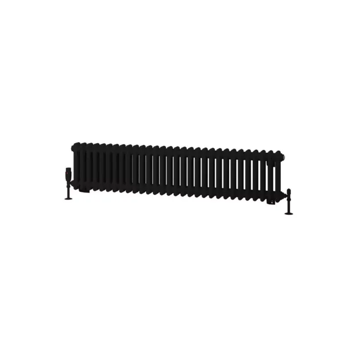 Eastbrook Rivassa 2 Column Radiator 300 x 1373mm Matt Black