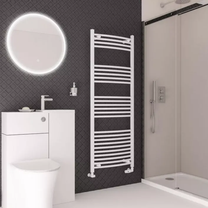 Eastbrook Wingrave Curved Multirail 1600 x 600 Gloss White