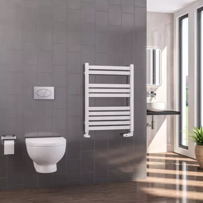 Eastbrook Defford 800 x 600mm Towel Rail Gloss White