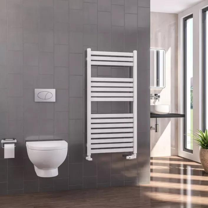 Eastbrook Defford 1200 x 600mm Towel Rail Gloss White