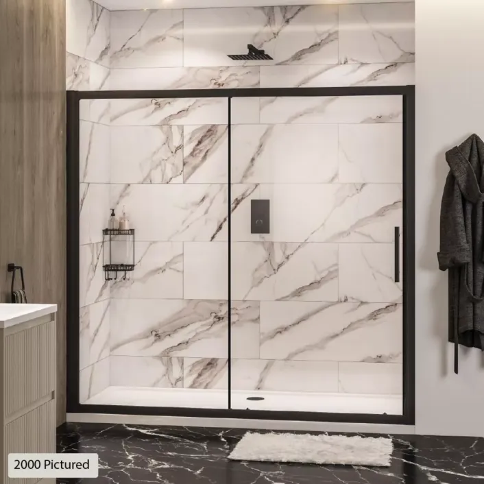 Eastbrook Volente 1850 x 1100mm Sliding Shower Door (6mm Thick) - Matt Black