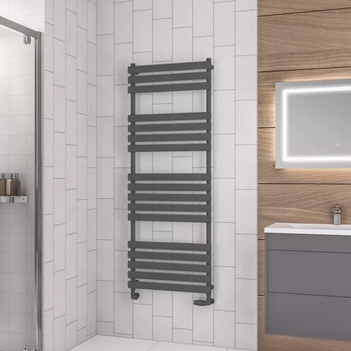 Eastbrook Tunstall 1600 x 600 Towel Rail Matt Anthracite