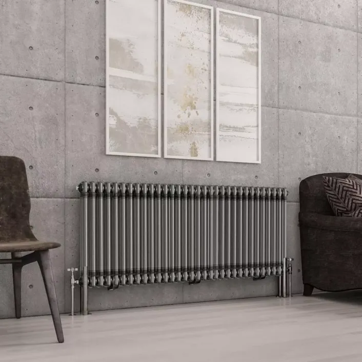 Eastbrook Imperia 2 Column Radiator 600 x 1460mm Bare Metal