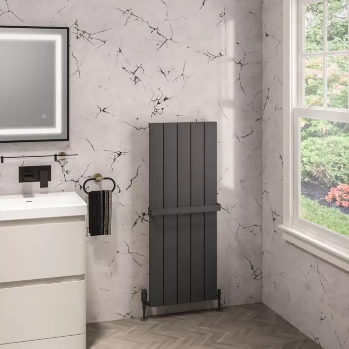 Eastbrook Charlton 1200 x 470 Aluminium Radiator Matt Anthracite
