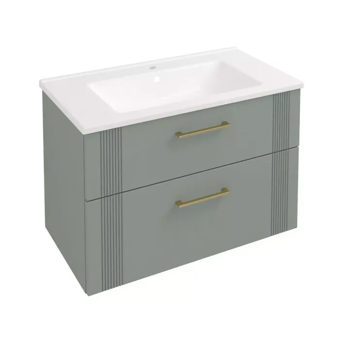 Eastbrook Cranham 80 Wall Hung Vanity Unit Sage Green