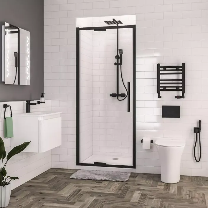 Eastbrook Corniche 2000 8mm 1000 In-Fold Shower Door Matt Black