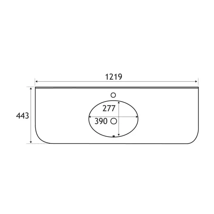 Eastbrook Hardwick Traditional 120cm x 44cm 1 Tap Hole Polymarble Basin - White