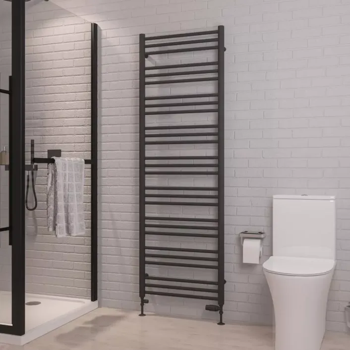 Eastbrook Corinium Round 1800 x 600 Towel Rail Matt Anthracite