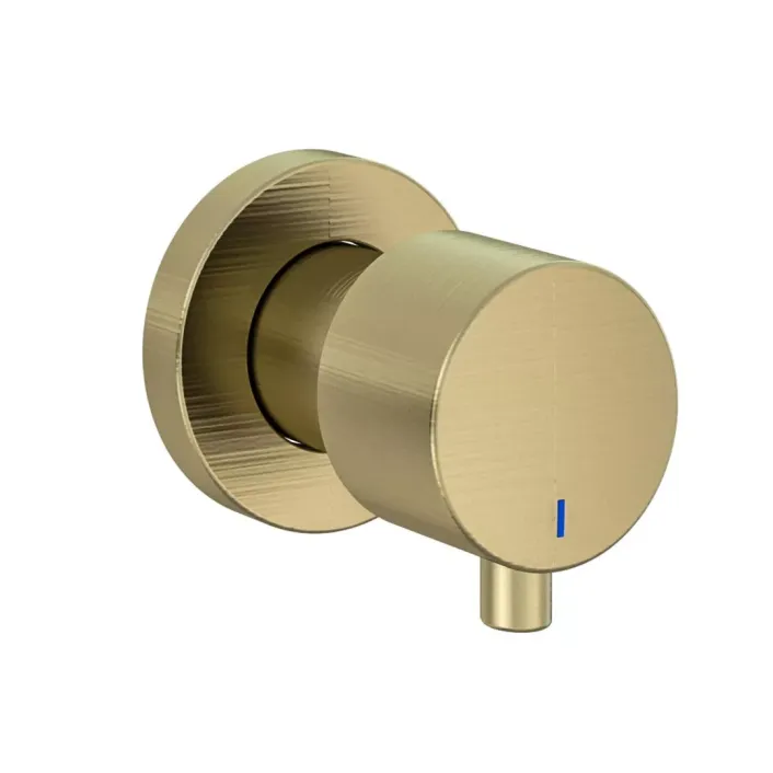Eastbrook Meriden 3 Tap Hole Wall Mounted Basin Tap Set Brushed Brass