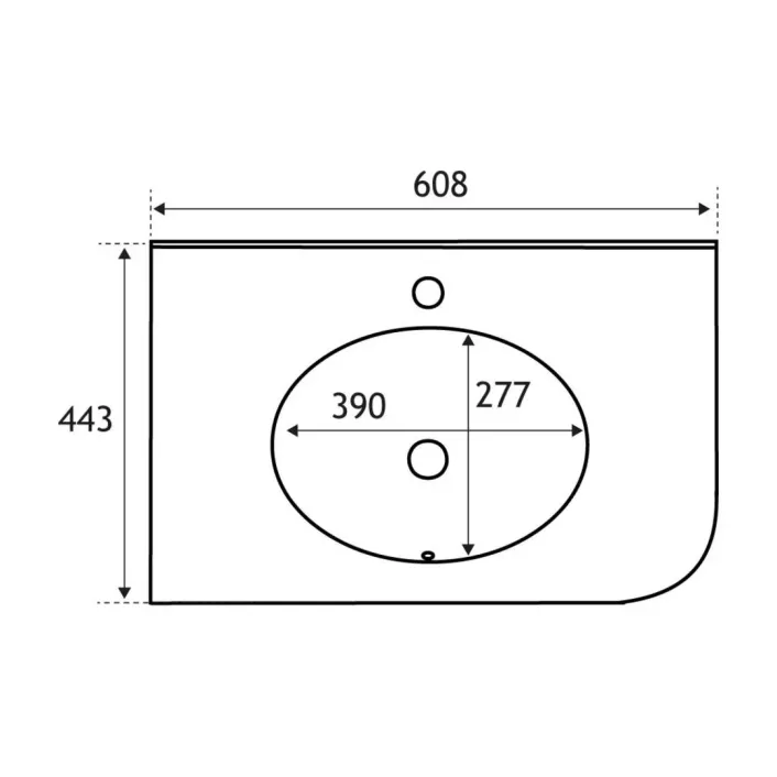Eastbrook Hardwick Traditional 60cm x 44cm 1 Tap Hole Polymarble Basin - White