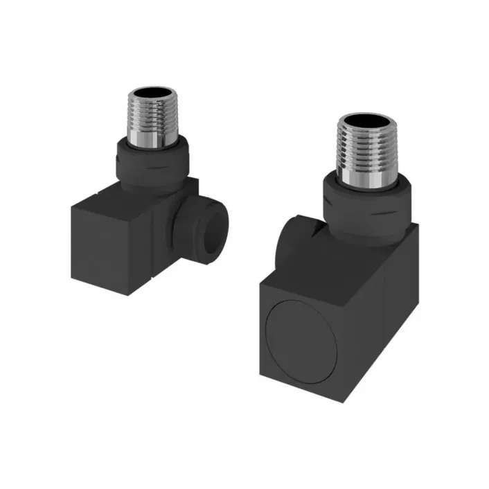Eastbrook Corner Square Radiator Valves (Pair) Matt Anthracite