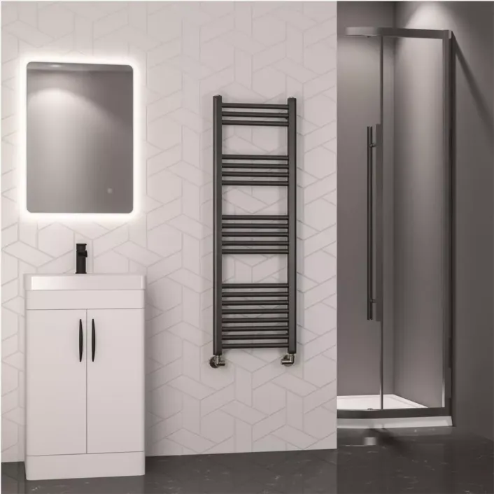 Eastbrook Wendover Straight Multirail 1200 x 400 Brushed Gunmetal
