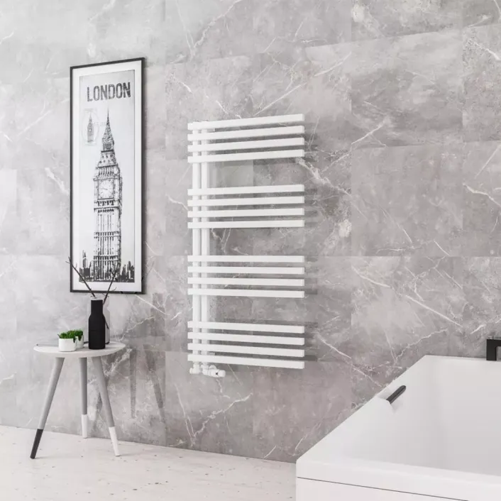 Eastbrook Reinbach 1200 x 600mm Towel Rail Matt White