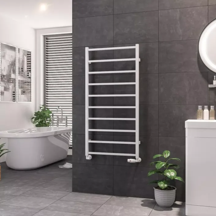 Eastbrook Tuscan Square Towel Rail 1200 x 600 Gloss White
